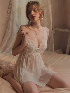 Ultra Thin See-through Sexy Pajama Dress Sexy Dress Sweet Temptation Pajama Dress Sexy Dress for Sex  Sexy Lingerie for Women