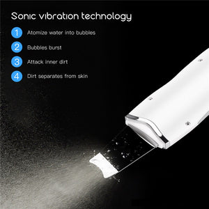Ultrasonic Blackhead Scrubber High-frequency Vibration Pore Cleaner Facial Sonic Scrubber Massager Dead Skin Peeling Machine