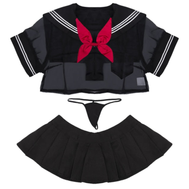 Uniform Sexy Maid Uniform Tie Plaid Mini Skirt Red Exotic Costume Cosplay Sex Emotional  Lingerie Cosplay  School Uniform