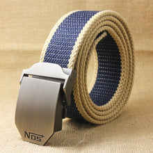 Load image into Gallery viewer, Unisex tactical belt Top quality 4 mm thick 3.8 cm wide casual canvas belt Outdoor Alloy Automatic buckle Men Belt 110-140cm