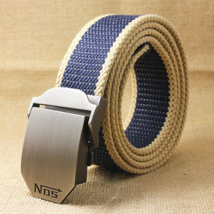 Unisex tactical belt Top quality 4 mm thick 3.8 cm wide casual canvas belt Outdoor Alloy Automatic buckle Men Belt 110-140cm