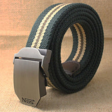 Load image into Gallery viewer, Unisex tactical belt Top quality 4 mm thick 3.8 cm wide casual canvas belt Outdoor Alloy Automatic buckle Men Belt 110-140cm