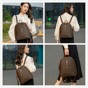 Urban Backpack Bag for Women Fashion Girl Bags Leather Backpacks Luxury Designer Aesthetic Printing Word Bagpack Cute Travelbags