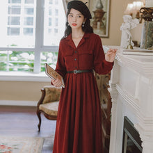 Load image into Gallery viewer, Vestidos de mujer casual Dress Female Suit Lapel Simple Retro Midi Dress Women Fall Korean Fashion Pleated Dress Office Lady Y2K