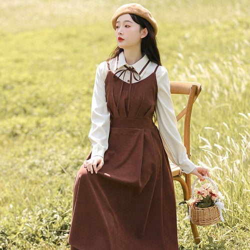 Vintage All-match Sling Dress Dresses for Women 2021 Autumn design Sense Pleated V-neck Sexy Bodycon Dress Roupas femininas