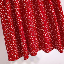 Load image into Gallery viewer, Vintage Butterfly Sleeve Ruffles Heart Dot Print Dress Women Medium Long Chiffon Ladies Spring Summer Dress Red Black Blue