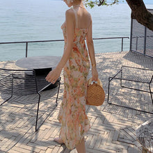 Load image into Gallery viewer, Vintage Casual Sundress Female Beach Long Backless Women Temperament Dresses Summer 2021 Boho Sexy Oil Painting Floral Vestidos