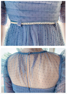 Vintage Dresses 2021 Newest Summer Elegant Fashion Mesh Ruched Short Sleeve High Waist Holiday Beach Long Dress Vestidos