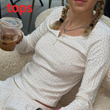 Load image into Gallery viewer, Vintage Floral Print Slim T-shirt Women Summer Sweet Cute Button O Neck Long Sleeve Top Retro Chic Boho Cotton T Shirt Tops 2022