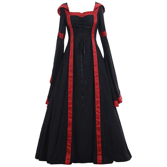 Vintage Gothic Cosplay Renaissance Dress Length Celtic Floor Women's Medieval Women's Dress