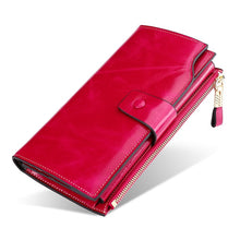 Load image into Gallery viewer, Vintage Luxury Women Wallets Genuine Leather Long Zipper Clutch Purse Large Capacity Card Holder Wallet