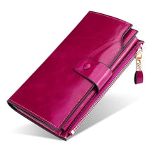 Load image into Gallery viewer, Vintage Luxury Women Wallets Genuine Leather Long Zipper Clutch Purse Large Capacity Card Holder Wallet