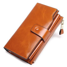 Load image into Gallery viewer, Vintage Luxury Women Wallets Genuine Leather Long Zipper Clutch Purse Large Capacity Card Holder Wallet