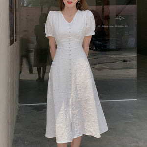 Vintage Solid Button Midi Dress Sexy Party Club Bodycon High Slit Dresses Women Summer Casual Vestido De Mujer 2021 Sundress New