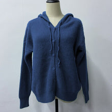 Load image into Gallery viewer, Vintage Solid Women Blouse Autumn Fashion Cardigan Elegant V Neck Long Sleeve Button Hooded Casual Lady Office Shirts Loose Tops