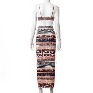 Vintage Strap Print Sexy Bodycon Long Dress Women Backless Cut Out Vacation Midi Dresses 2021 Summer Casual Party Beach Sundress