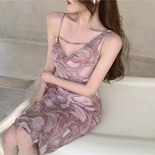 Load image into Gallery viewer, Vintage Summer Strap Dresses Women French Elegant Designer Sexy Slim Sleeveless Dresses Female Casual Outdoor Party Dress 2021