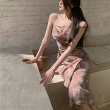 Load image into Gallery viewer, Vintage Summer Strap Dresses Women French Elegant Designer Sexy Slim Sleeveless Dresses Female Casual Outdoor Party Dress 2021