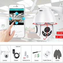 Load image into Gallery viewer, WIFI Camera Outdoor PTZ IP Camera H.265X 1080p Speed Dome CCTV Security Cameras IP Camera WIFI Exterior 2MP IR Home Surveilance