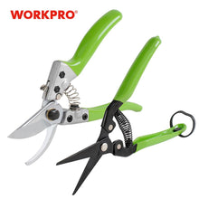 Load image into Gallery viewer, WORKPRO 2PC Pruning Shears Set 8&quot; Pruner and 7.5&quot; Garden Scissors for Garden Grass Shears