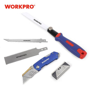 WORKPRO Folding Knife Utility Knife Pipe Cable Cutter 3 IN 1 Combination Saw Quick Change Saw with Blades