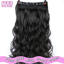 Load image into Gallery viewer, WTB 100cm 5 Clip In Hair Extension Heat Resistant Long Straight Black Fake Hairpiece for Women Natural Synthetic Hair 5 Sizes