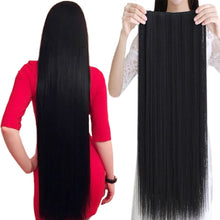 Load image into Gallery viewer, WTB 100cm 5 Clip In Hair Extension Heat Resistant Long Straight Black Fake Hairpiece for Women Natural Synthetic Hair 5 Sizes