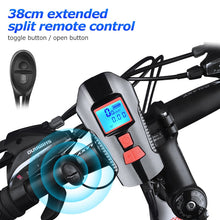 Load image into Gallery viewer, Waterproof Bicycle Light USB Charging Bike Front Light Flashlight Handlebar Cycling Head Light w/ Horn Speed Meter LCD Screen