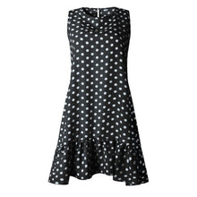 Load image into Gallery viewer, Wave Point Dress Ruffle Women 2019 Spring Summer Street Sexy Casual Slim Thin Beach Party O Neck Mini Polka Dot Dress Vestidos