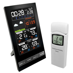 Weather Station Wireless Outdoor Hygrometer Digital Thermometer mmHg Barometer Digital Hygrometer Alarm Clock Weather Forecast
