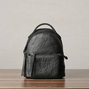 Weekends daily genuine leather ladies small backpack outdoor leisure fashion luxury soft real cowhide women cute mini bookbag
