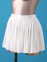 Load image into Gallery viewer, White Black Chiffon Summer Shorts Skirt Women Fashion See-through High Waist Tutu Pleated Mini Skirt Dancewear Beachwear Female