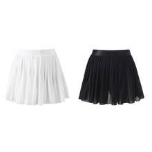 Load image into Gallery viewer, White Black Chiffon Summer Shorts Skirt Women Fashion See-through High Waist Tutu Pleated Mini Skirt Dancewear Beachwear Female