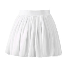 Load image into Gallery viewer, White Black Chiffon Summer Shorts Skirt Women Fashion See-through High Waist Tutu Pleated Mini Skirt Dancewear Beachwear Female