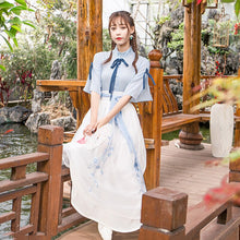 Load image into Gallery viewer, White China Han Element Clothing Blue Traditional Chinese Clothes Women Costume Hanfu Improved Pink Female Dynastie Tang Skirt