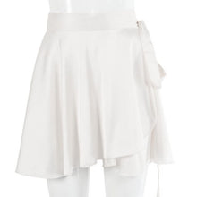Load image into Gallery viewer, White Elegant Satin Crop Top And Skirt 2 Two-Piece Set Women Lantern Long Sleeves Cardigan Sexy High Waist Mini Skirts 2021 Suit