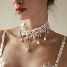 Load image into Gallery viewer, White Lace Chokers Chain Necklaces for Women Punk Gothic Chocker Necklace Collier Femme