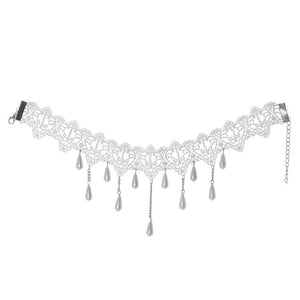 White Lace Chokers Chain Necklaces for Women Punk Gothic Chocker Necklace Collier Femme