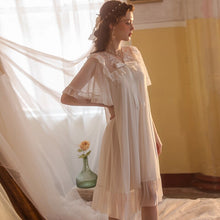 Load image into Gallery viewer, White Long Silk Robes for Women Sleepwear Victorian Dress Pamajas Set Lace Nightgown Camisole Backless Sleep Tops Sexy Lingerie