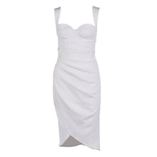 Load image into Gallery viewer, White Pleated Summer Sexy Dress For Women Sleeveless Midi Party Dresses Vestidos Backless Night Elegant Sexy Dress 2021 New