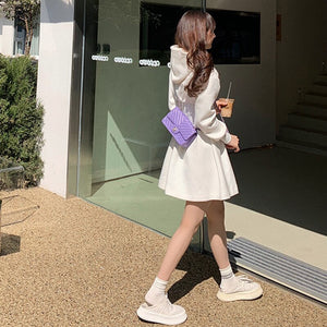 White Short Skirt Summer Photo Beautiful Skirt Korean Seaside Holiday Dress 2021 Spring Sweater Dress Thin