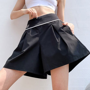 White Summer Running Shorts Women  High Waist Loose Marathon Quick Dry Shorts Gym Loose Sport Shorts Breathable Yoga Shorts