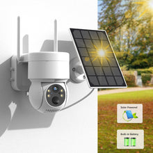 Load image into Gallery viewer, WiFi PTZ Camera Outdoor Wireless Solar IP Camera 4MP HD Built-in Battery Video Surveillance Camera Long Time Standby iCsee APP