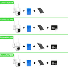 Load image into Gallery viewer, WiFi PTZ Camera Outdoor Wireless Solar IP Camera 4MP HD Built-in Battery Video Surveillance Camera Long Time Standby iCsee APP