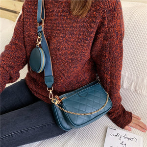 Wild Messenger Shoulder Bags Female Fashion Letter Flap Plaid Chains Zipper Women's Handbags Casual Crossbody Bags Ladies Totes