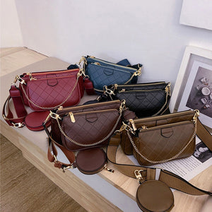 Wild Messenger Shoulder Bags Female Fashion Letter Flap Plaid Chains Zipper Women's Handbags Casual Crossbody Bags Ladies Totes