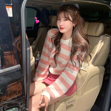 Load image into Gallery viewer, Winter Knitted Pullover Sweater Women Patchwork Casual Striped Sweater Tops Female Korean Fashion Designer Knitwear Sweater 2021