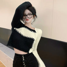 Load image into Gallery viewer, Winter Knitted Y2k Pullover Sweater Women Patchwork Korean Fashion Sweater Tops Female Chic Loose Knitwear Sweater 2021 Autumn