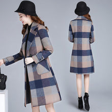 Load image into Gallery viewer, Winter New Fashion Suits Loose Large Size Woolen PlaidJacket + Wide Leg Pants Female Two-Piece Sets M-4XL