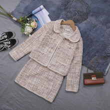 Load image into Gallery viewer, Winter Suits Female Temperament Pink Tweed Jacket Slim Skirt 2-Piece Matching Sets Single Breasted Cute Outfits Women Cardigan